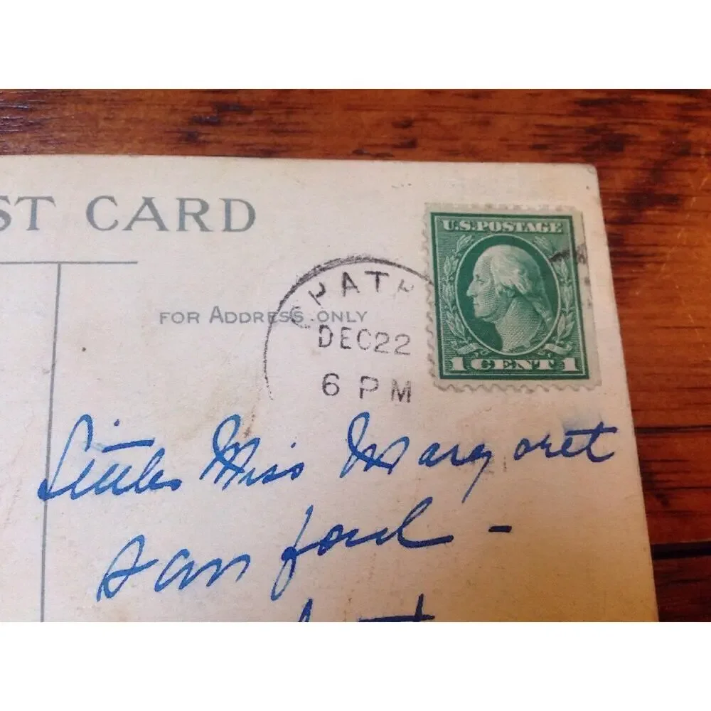 Vintage 1910s Best Wishes at Christmas Color Chatham Virginia Posted Postcard